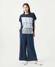 NGKGA25260 GIANNI LO GIUDICE(ジャンニ ロ ジュディチェ) [洗える]コットンヘンプ天竺カットソー ネイビー
