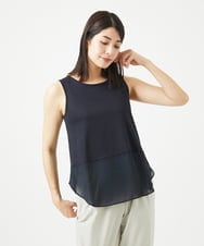 NGKGA27100 GIANNI LO GIUDICE(ジャンニ ロ ジュディチェ) [洗える・日本製]リヨセルコットンスパイラル天竺タンクトップ ネイビー