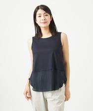 NGKGA27100 GIANNI LO GIUDICE(ジャンニ ロ ジュディチェ) [洗える・日本製]リヨセルコットンスパイラル天竺タンクトップ ネイビー
