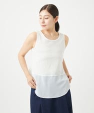 NGKGA27100 GIANNI LO GIUDICE(ジャンニ ロ ジュディチェ) [洗える・日本製]リヨセルコットンスパイラル天竺タンクトップ ホワイト