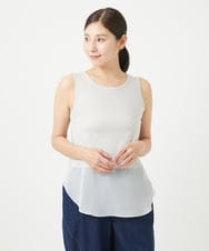 NGKGA27100 GIANNI LO GIUDICE(ジャンニ ロ ジュディチェ) [洗える・日本製]リヨセルコットンスパイラル天竺タンクトップ ライトグレー