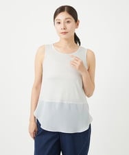 NGKGA27100 GIANNI LO GIUDICE(ジャンニ ロ ジュディチェ) [洗える・日本製]リヨセルコットンスパイラル天竺タンクトップ ライトグレー