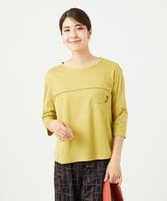 NGKGA52210 GIANNI LO GIUDICE(ジャンニ ロ ジュディチェ) [洗える]アンチスウェットステッチ刺繍カットソー イエロー