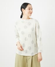 NGKGB03230 GIANNI LO GIUDICE(ジャンニ ロ ジュディチェ) [洗える・日本製]強撚コットンドットジャガードカットソー アイボリー