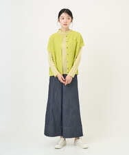 NGKGD13120 GIANNI LO GIUDICE(ジャンニ ロ ジュディチェ) [洗える・日本製]コットンチュールカットソー イエロー