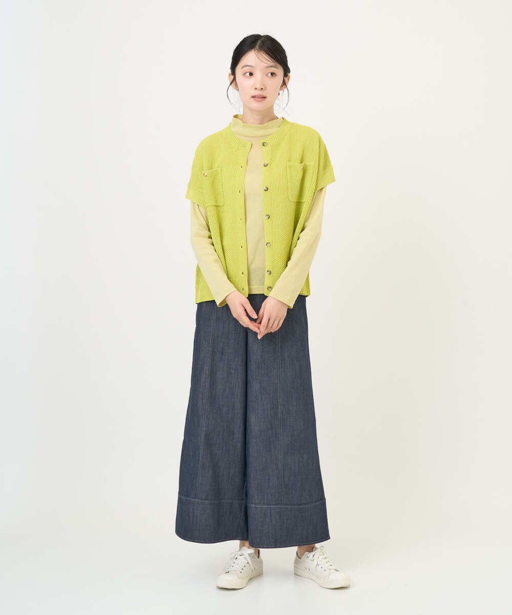 NGKGD13120 GIANNI LO GIUDICE(ジャンニ ロ ジュディチェ) [洗える・日本製]コットンチュールカットソー イエロー