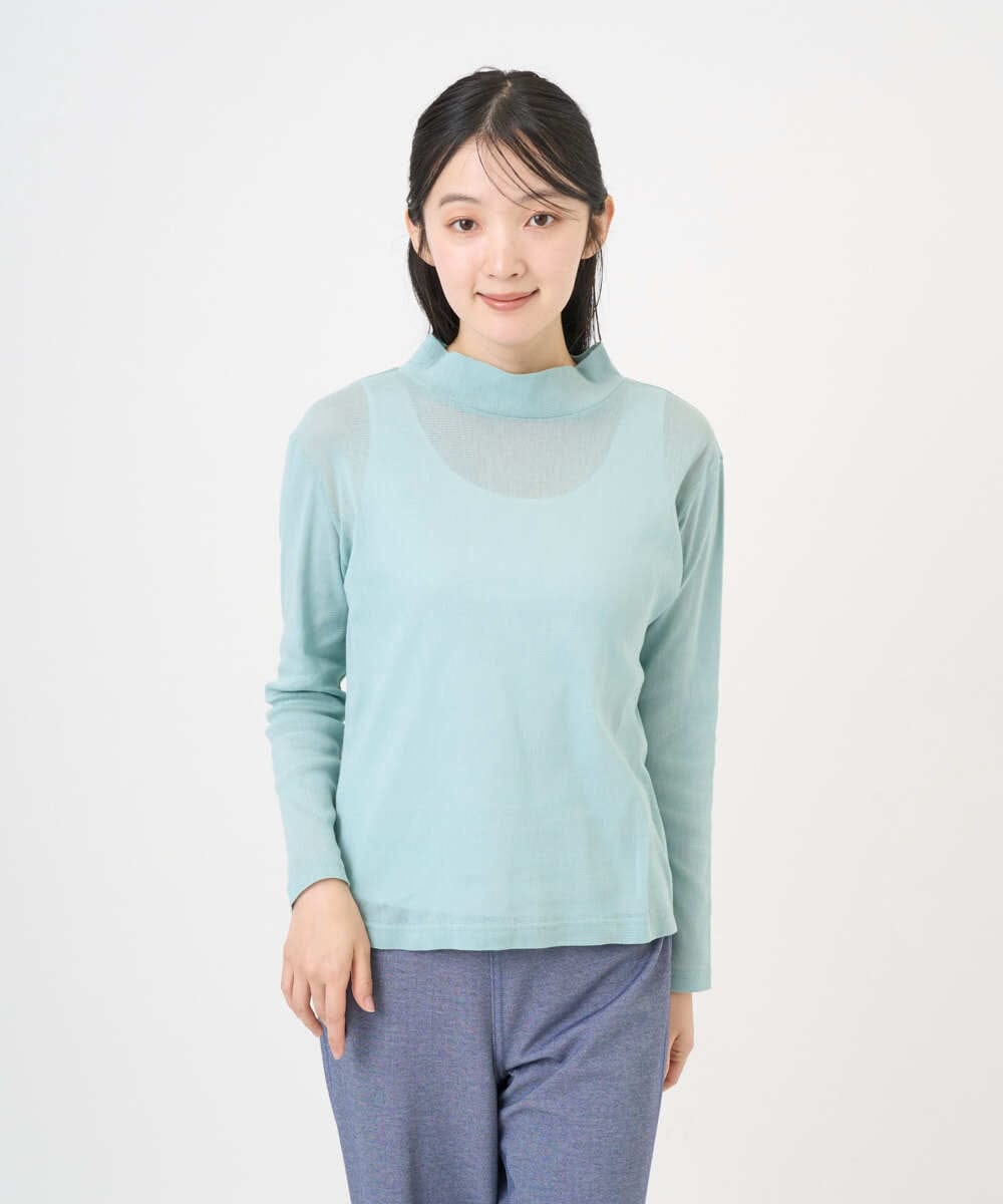 NGKGD13120 GIANNI LO GIUDICE(ジャンニ ロ ジュディチェ) [洗える・日本製]コットンチュールカットソー ライトブルー