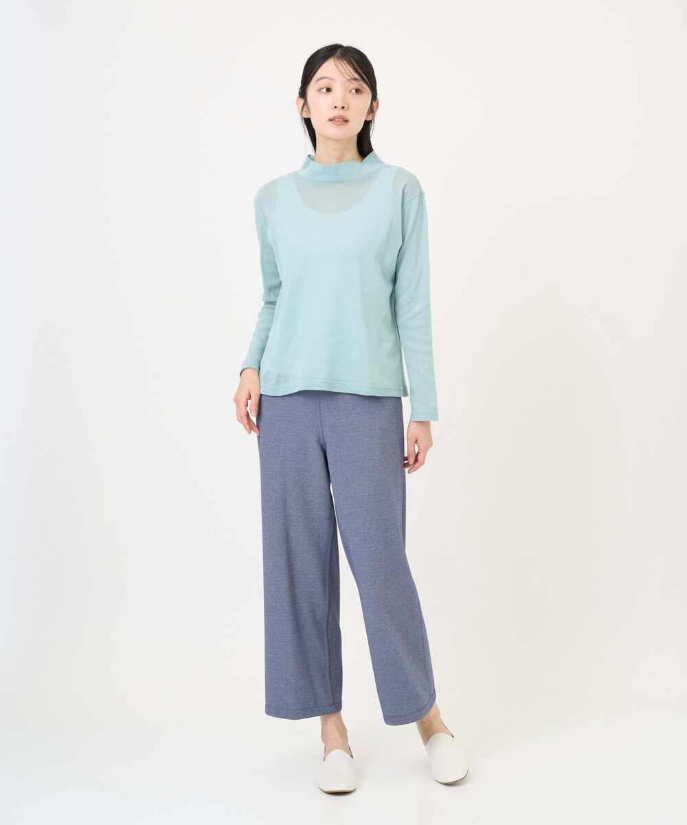 NGKGD13120 GIANNI LO GIUDICE(ジャンニ ロ ジュディチェ) [洗える・日本製]コットンチュールカットソー ライトブルー