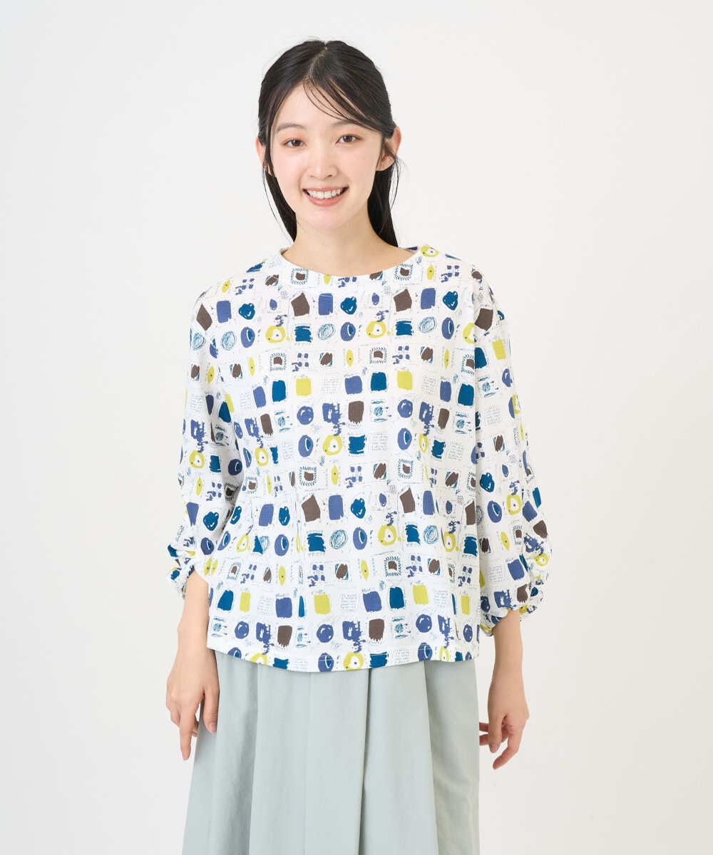 NGKGD20230 GIANNI LO GIUDICE(ジャンニ ロ ジュディチェ) [洗える・日本製]マーベラステンジクプリントカットソー グリーン