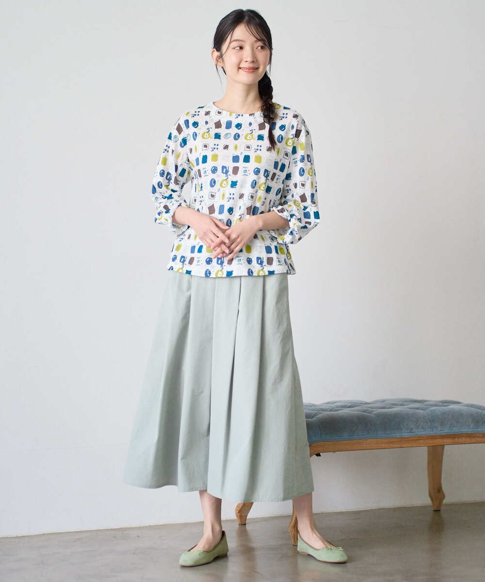 NGKGD20230 GIANNI LO GIUDICE(ジャンニ ロ ジュディチェ) [洗える・日本製]マーベラステンジクプリントカットソー グリーン