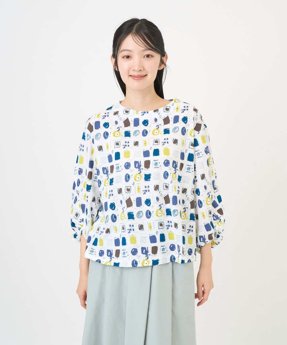 NGKGD20230 GIANNI LO GIUDICE(ジャンニ ロ ジュディチェ) [洗える・日本製]マーベラステンジクプリントカットソー グリーン