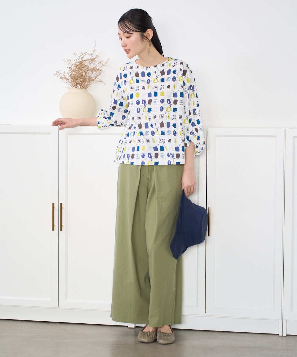 NGKGD20230 GIANNI LO GIUDICE(ジャンニ ロ ジュディチェ) [洗える・日本製]マーベラステンジクプリントカットソー グリーン