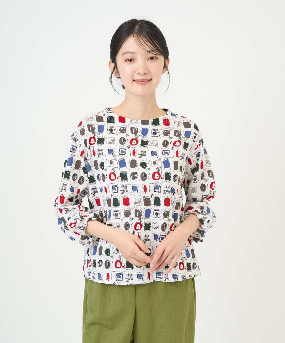 NGKGD20230 GIANNI LO GIUDICE(ジャンニ ロ ジュディチェ) [洗える・日本製]マーベラステンジクプリントカットソー グリーン