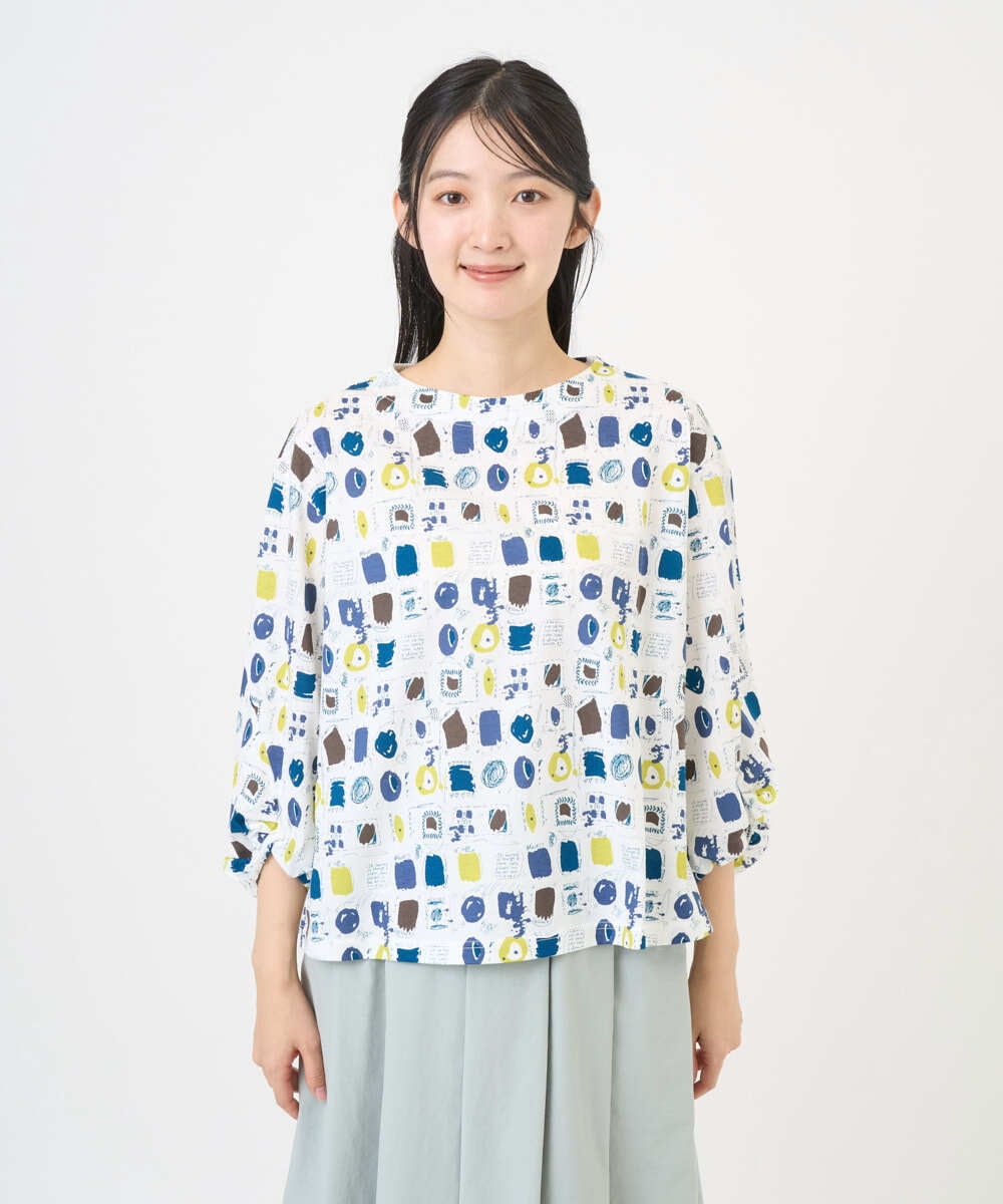 NGKGD20230 GIANNI LO GIUDICE(ジャンニ ロ ジュディチェ) [洗える・日本製]マーベラステンジクプリントカットソー グリーン