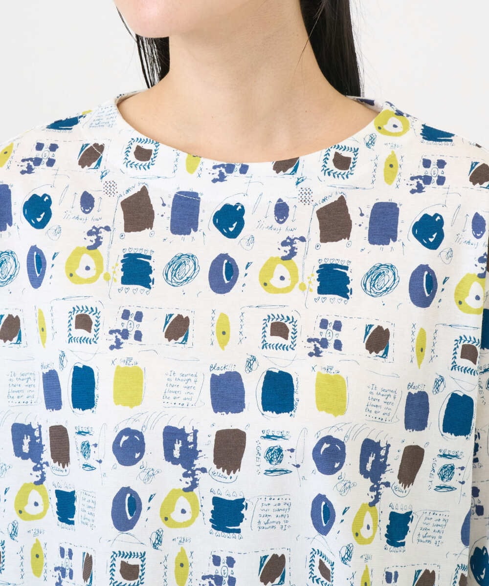 NGKGD20230 GIANNI LO GIUDICE(ジャンニ ロ ジュディチェ) [洗える・日本製]マーベラステンジクプリントカットソー グリーン