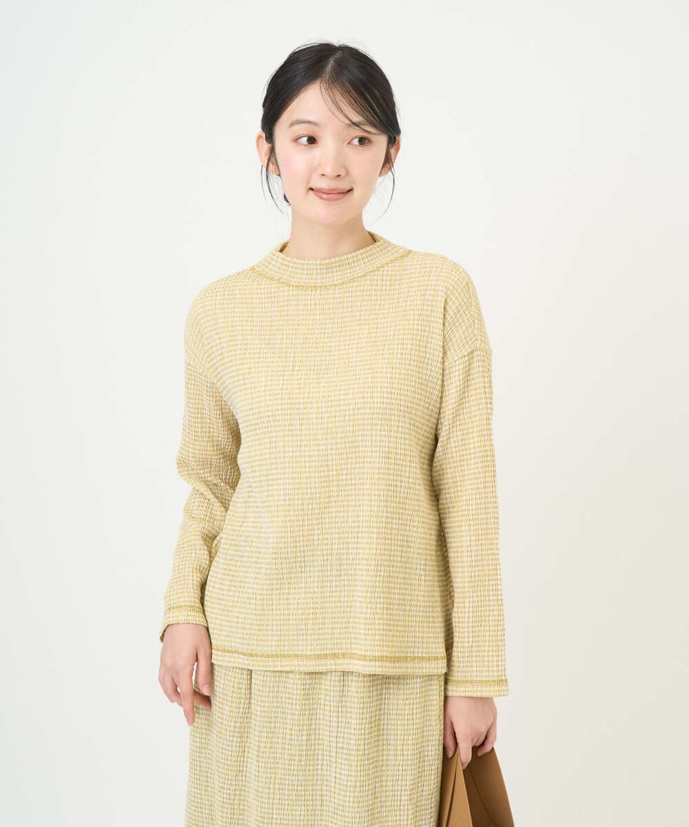 NGKGD30190 GIANNI LO GIUDICE(ジャンニ ロ ジュディチェ) [洗える・日本製]カールマイヤーチェックカットソー ブラック