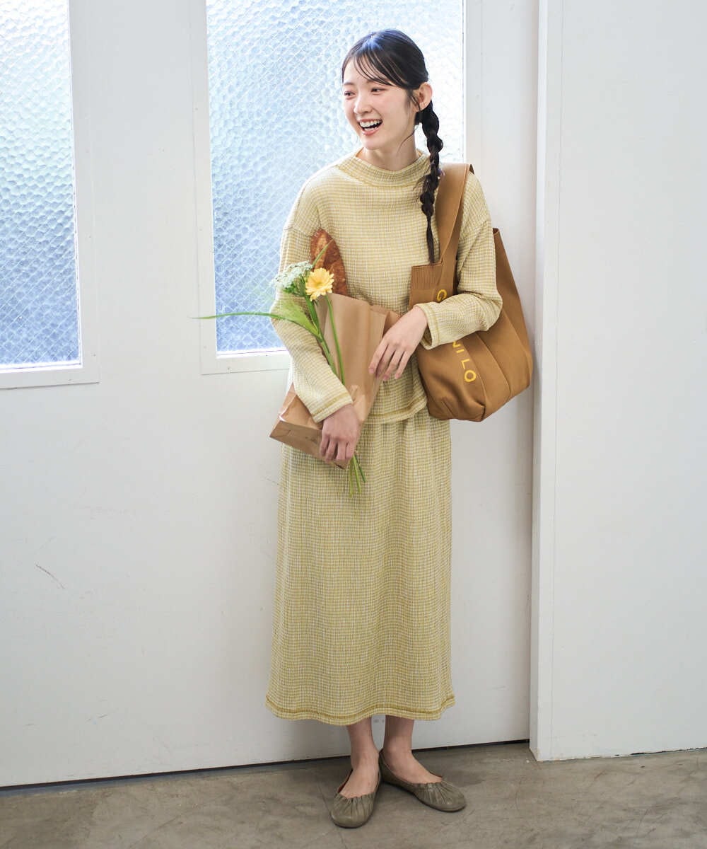 NGKGD30190 GIANNI LO GIUDICE(ジャンニ ロ ジュディチェ) [洗える・日本製]カールマイヤーチェックカットソー ブラック