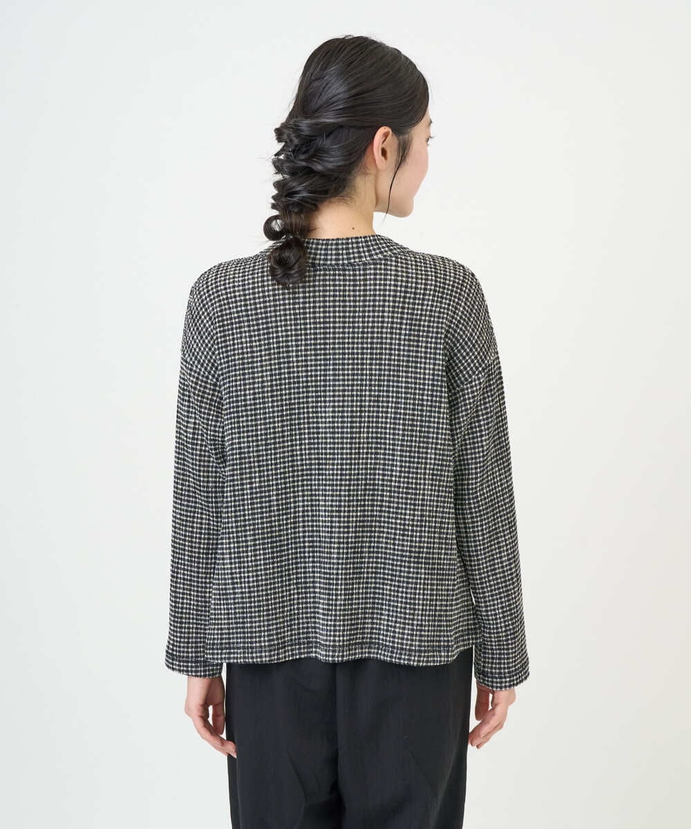 NGKGD30190 GIANNI LO GIUDICE(ジャンニ ロ ジュディチェ) [洗える・日本製]カールマイヤーチェックカットソー ブラック