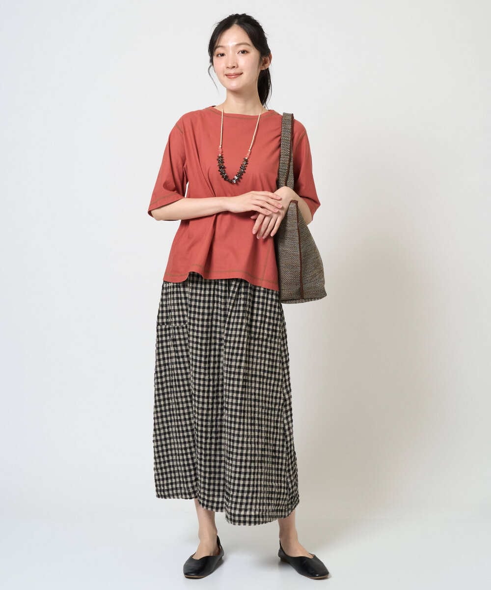 NGKGE40210 GIANNI LO GIUDICE(ジャンニ ロ ジュディチェ) [洗える]クールローレルスカイコットTシャツ オレンジ