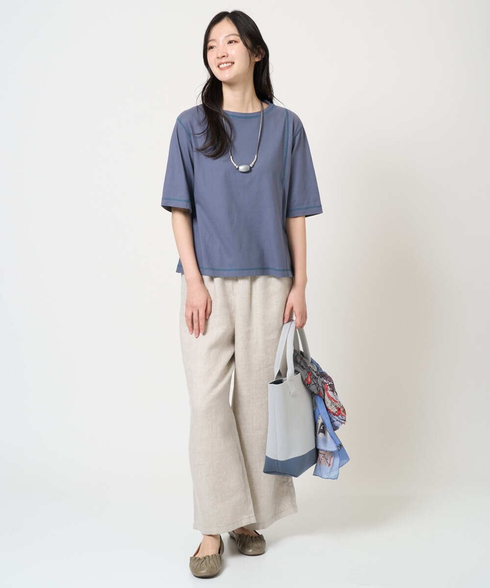 NGKGE40210 GIANNI LO GIUDICE(ジャンニ ロ ジュディチェ) [洗える]クールローレルスカイコットTシャツ オレンジ