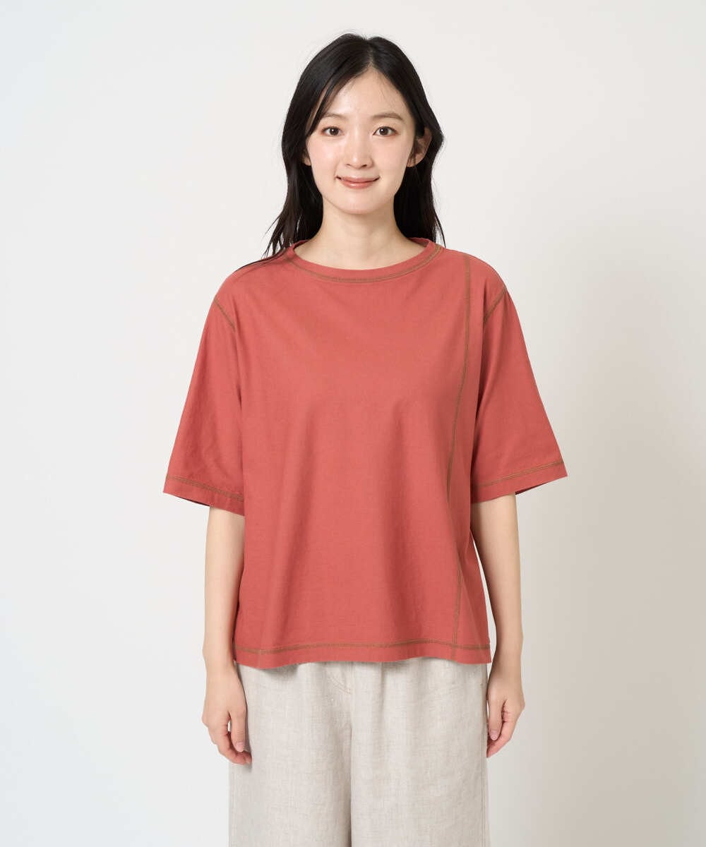 NGKGE40210 GIANNI LO GIUDICE(ジャンニ ロ ジュディチェ) [洗える]クールローレルスカイコットTシャツ オレンジ