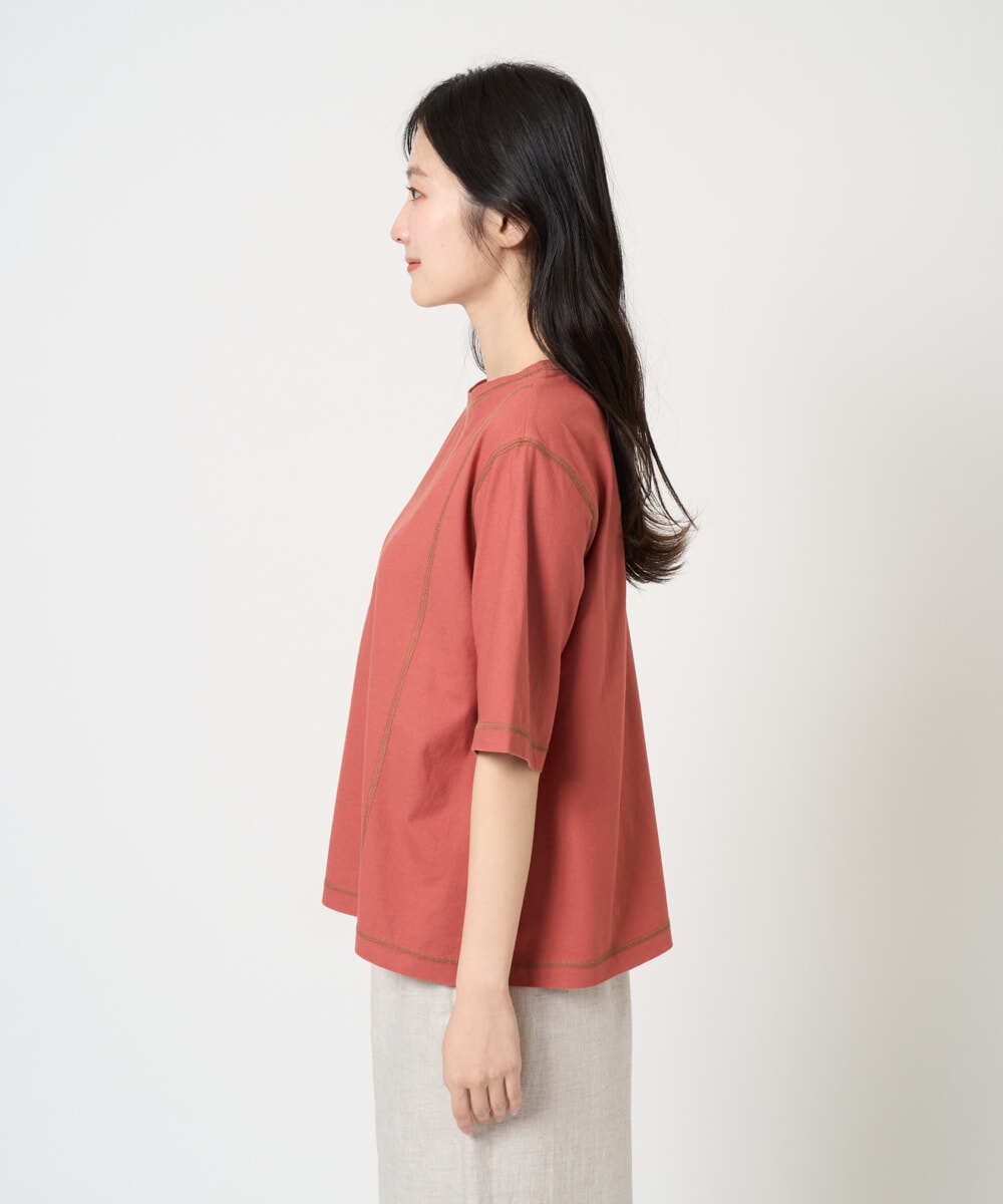 NGKGE40210 GIANNI LO GIUDICE(ジャンニ ロ ジュディチェ) [洗える]クールローレルスカイコットTシャツ オレンジ