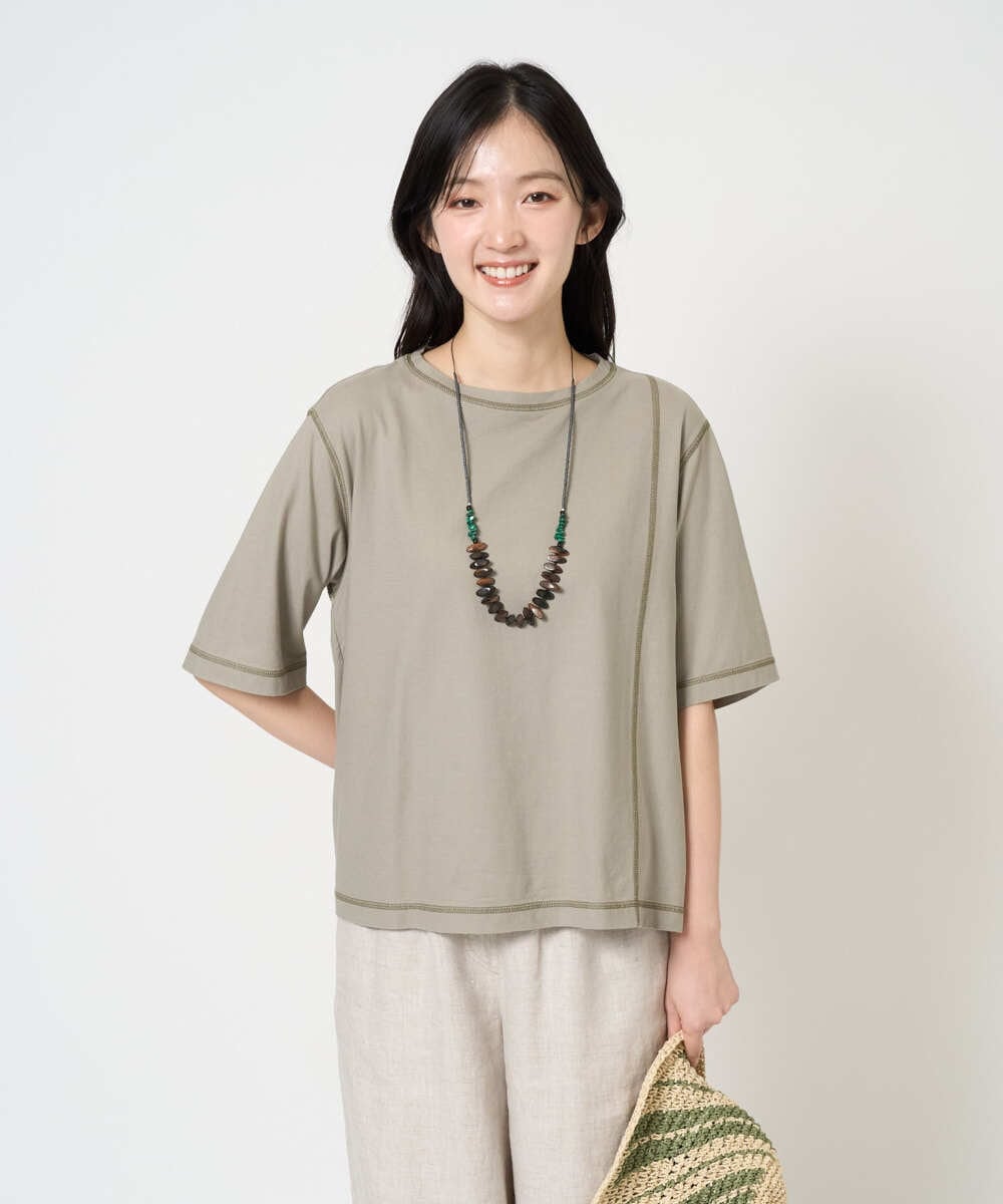 NGKGE40210 GIANNI LO GIUDICE(ジャンニ ロ ジュディチェ) [洗える]クールローレルスカイコットTシャツ オレンジ