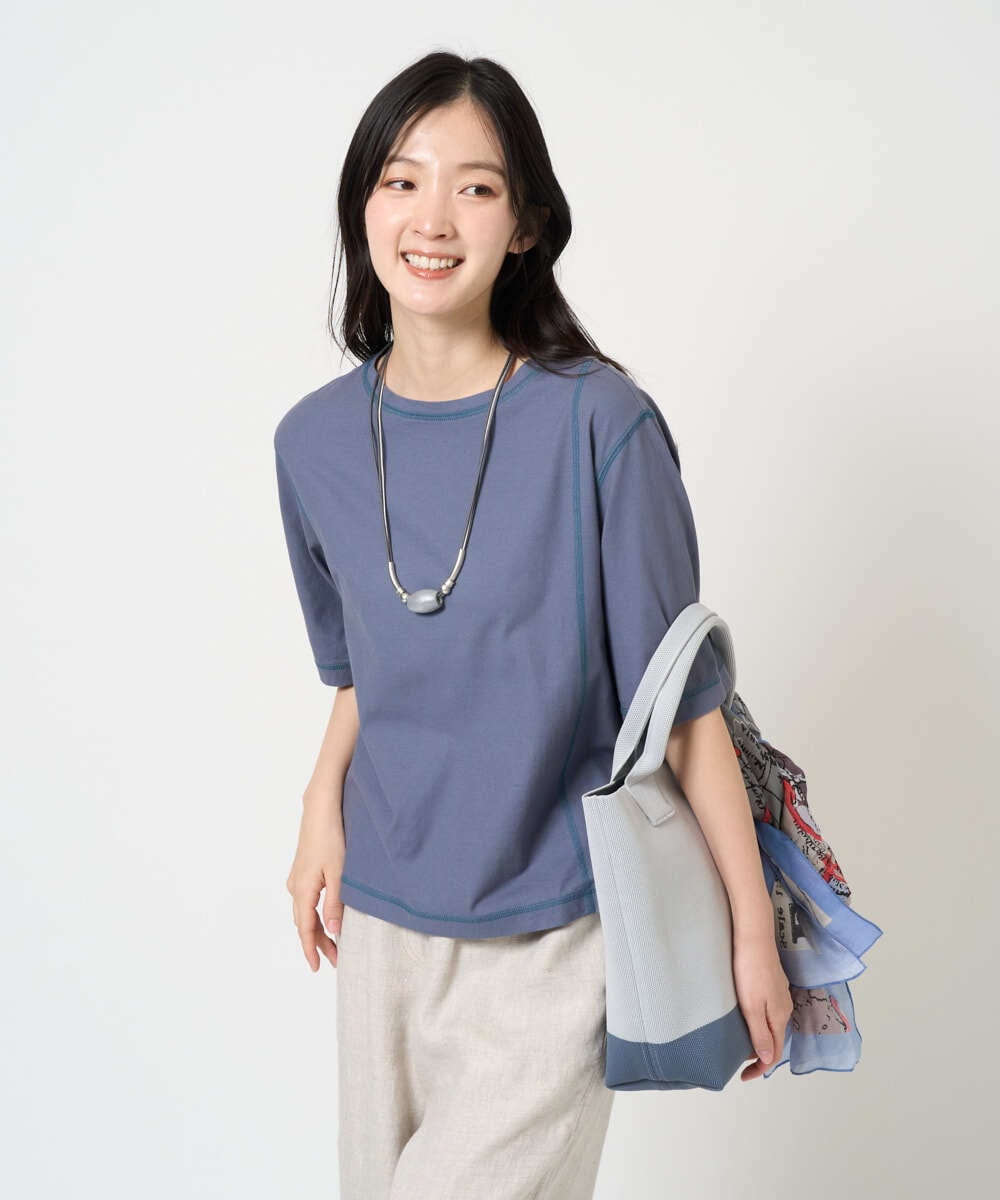 NGKGE40210 GIANNI LO GIUDICE(ジャンニ ロ ジュディチェ) [洗える]クールローレルスカイコットTシャツ オレンジ