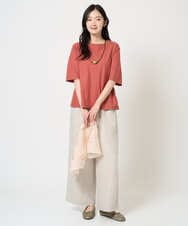 NGKGE40210 GIANNI LO GIUDICE(ジャンニ ロ ジュディチェ) [洗える]クールローレルスカイコットTシャツ オレンジ