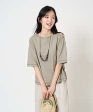 NGKGE40210 GIANNI LO GIUDICE(ジャンニ ロ ジュディチェ) [洗える]クールローレルスカイコットTシャツ カーキ