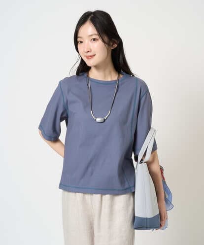 NGKGE40210 GIANNI LO GIUDICE [洗える]クールローレルスカイコットTシャツ