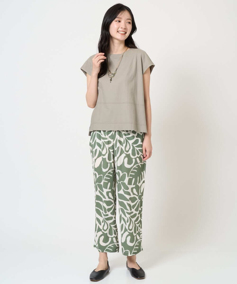 NGKGE41190 GIANNI LO GIUDICE(ジャンニ ロ ジュディチェ) [洗える]クールローレルノースリーブカットソー オレンジ