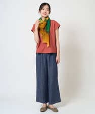 NGKGE41190 GIANNI LO GIUDICE(ジャンニ ロ ジュディチェ) [洗える]クールローレルノースリーブカットソー オレンジ