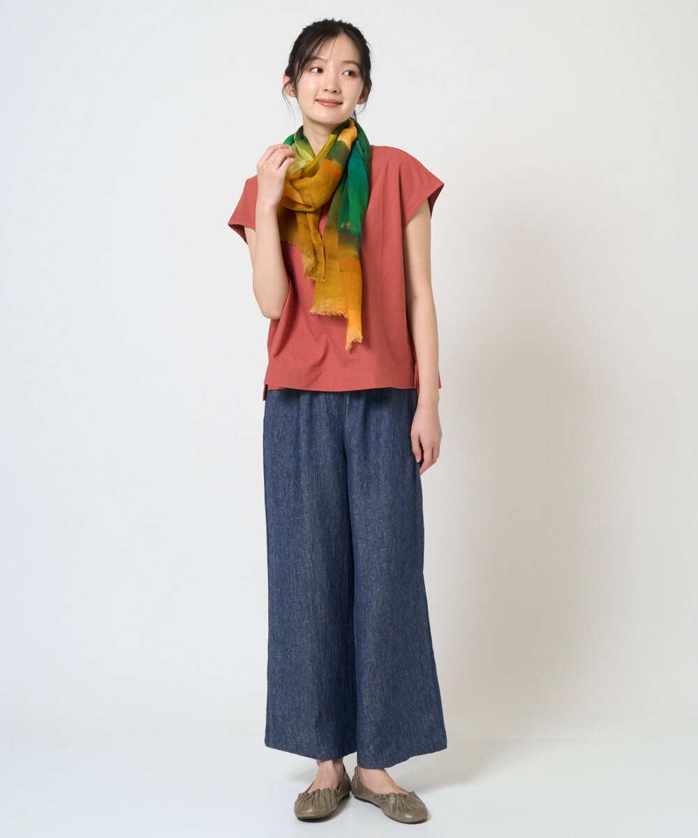 NGKGE41190 GIANNI LO GIUDICE(ジャンニ ロ ジュディチェ) [洗える]クールローレルノースリーブカットソー オレンジ