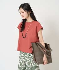 NGKGE41190 GIANNI LO GIUDICE(ジャンニ ロ ジュディチェ) [洗える]クールローレルノースリーブカットソー オレンジ