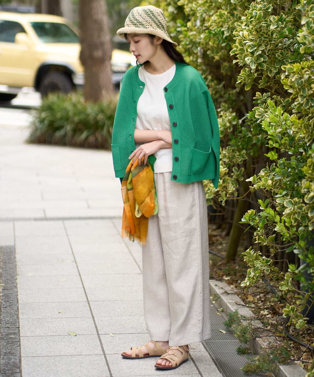 NGKGE41190 GIANNI LO GIUDICE(ジャンニ ロ ジュディチェ) [洗える]クールローレルノースリーブカットソー オレンジ