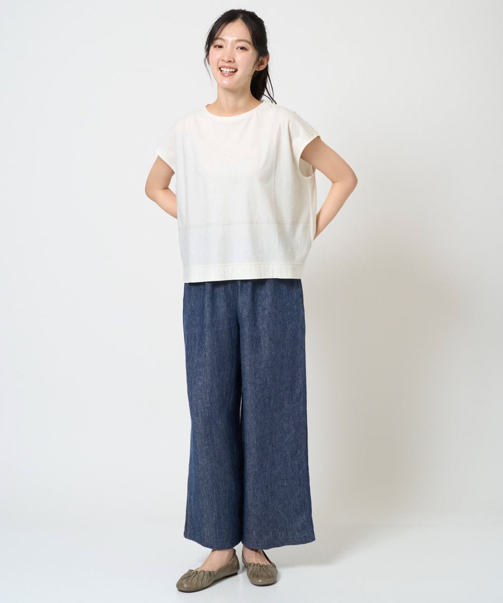 NGKGE41190 GIANNI LO GIUDICE(ジャンニ ロ ジュディチェ) [洗える]クールローレルノースリーブカットソー オレンジ