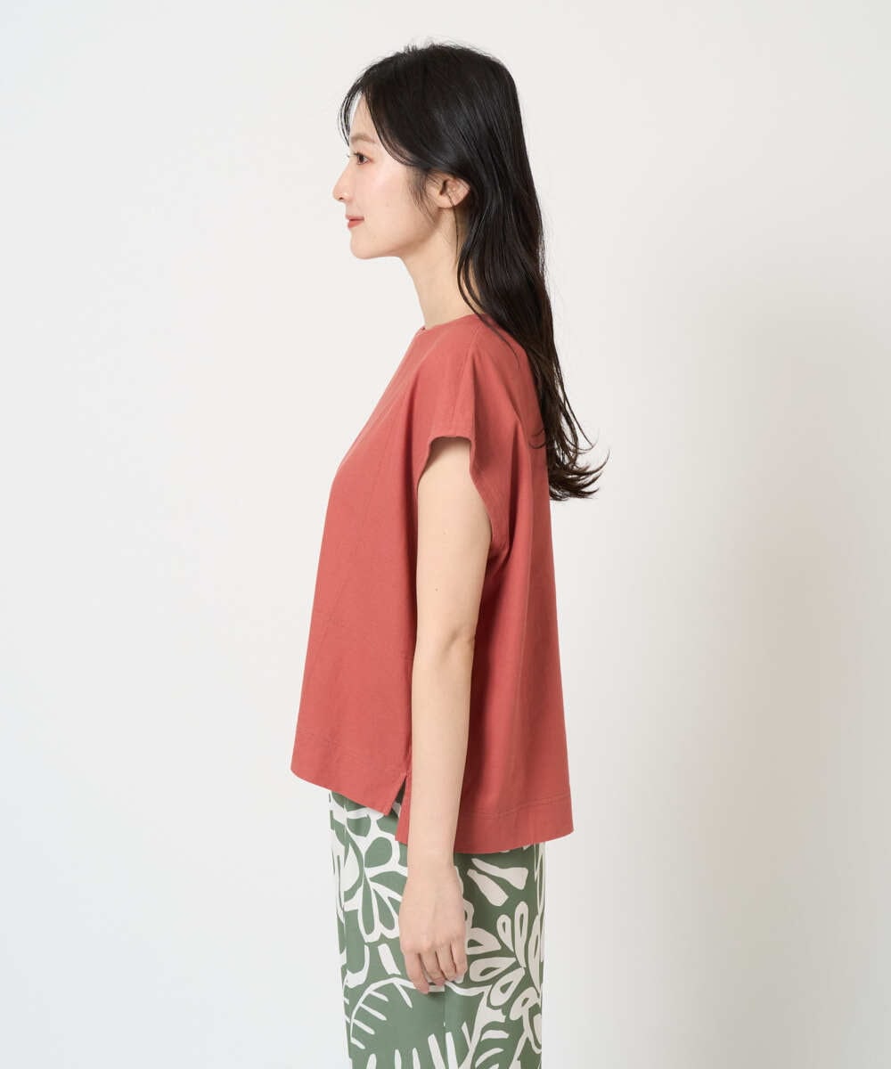 NGKGE41190 GIANNI LO GIUDICE(ジャンニ ロ ジュディチェ) [洗える]クールローレルノースリーブカットソー オレンジ