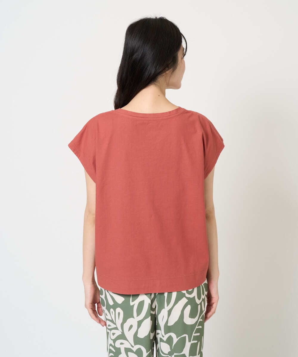 NGKGE41190 GIANNI LO GIUDICE(ジャンニ ロ ジュディチェ) [洗える]クールローレルノースリーブカットソー オレンジ