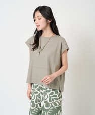 NGKGE41190 GIANNI LO GIUDICE(ジャンニ ロ ジュディチェ) [洗える]クールローレルノースリーブカットソー オレンジ