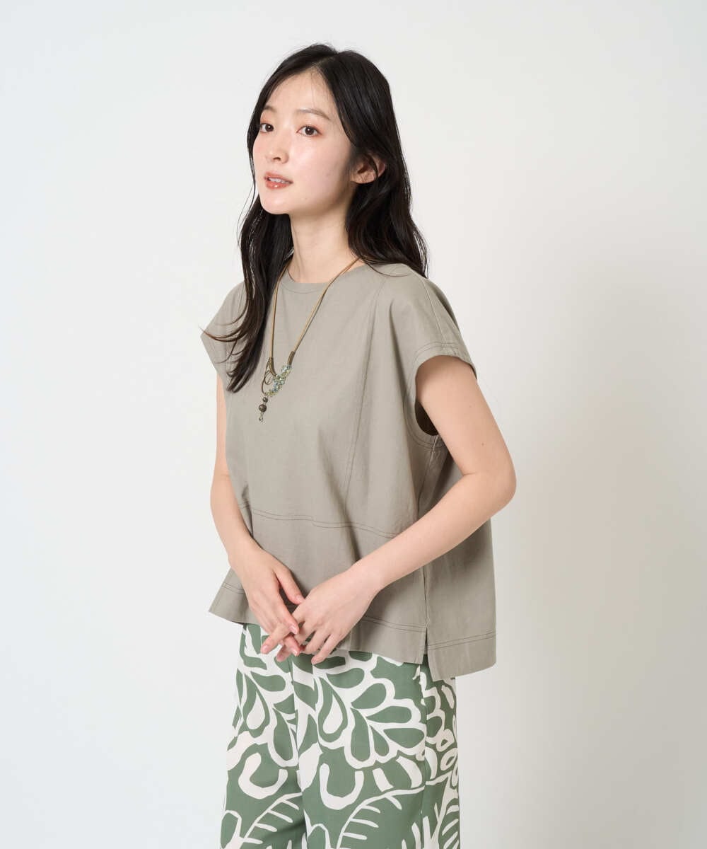 NGKGE41190 GIANNI LO GIUDICE(ジャンニ ロ ジュディチェ) [洗える]クールローレルノースリーブカットソー オレンジ