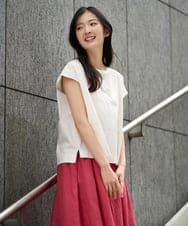 NGKGE41190 GIANNI LO GIUDICE(ジャンニ ロ ジュディチェ) [洗える]クールローレルノースリーブカットソー オレンジ