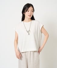 NGKGE41190 GIANNI LO GIUDICE(ジャンニ ロ ジュディチェ) [洗える]クールローレルノースリーブカットソー オレンジ