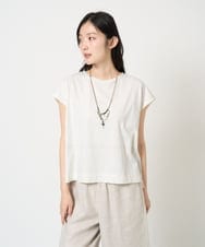 NGKGE41190 GIANNI LO GIUDICE(ジャンニ ロ ジュディチェ) [洗える]クールローレルノースリーブカットソー オレンジ