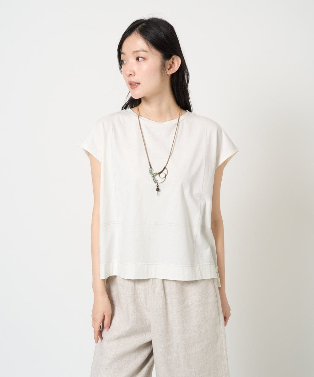 NGKGE41190 GIANNI LO GIUDICE(ジャンニ ロ ジュディチェ) [洗える]クールローレルノースリーブカットソー オレンジ