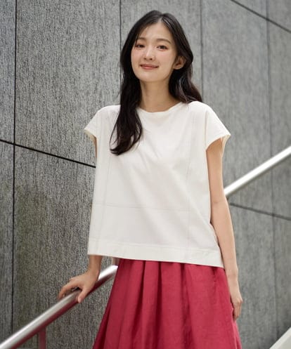 NGKGE41190 GIANNI LO GIUDICE [洗える]クールローレルノースリーブカットソー