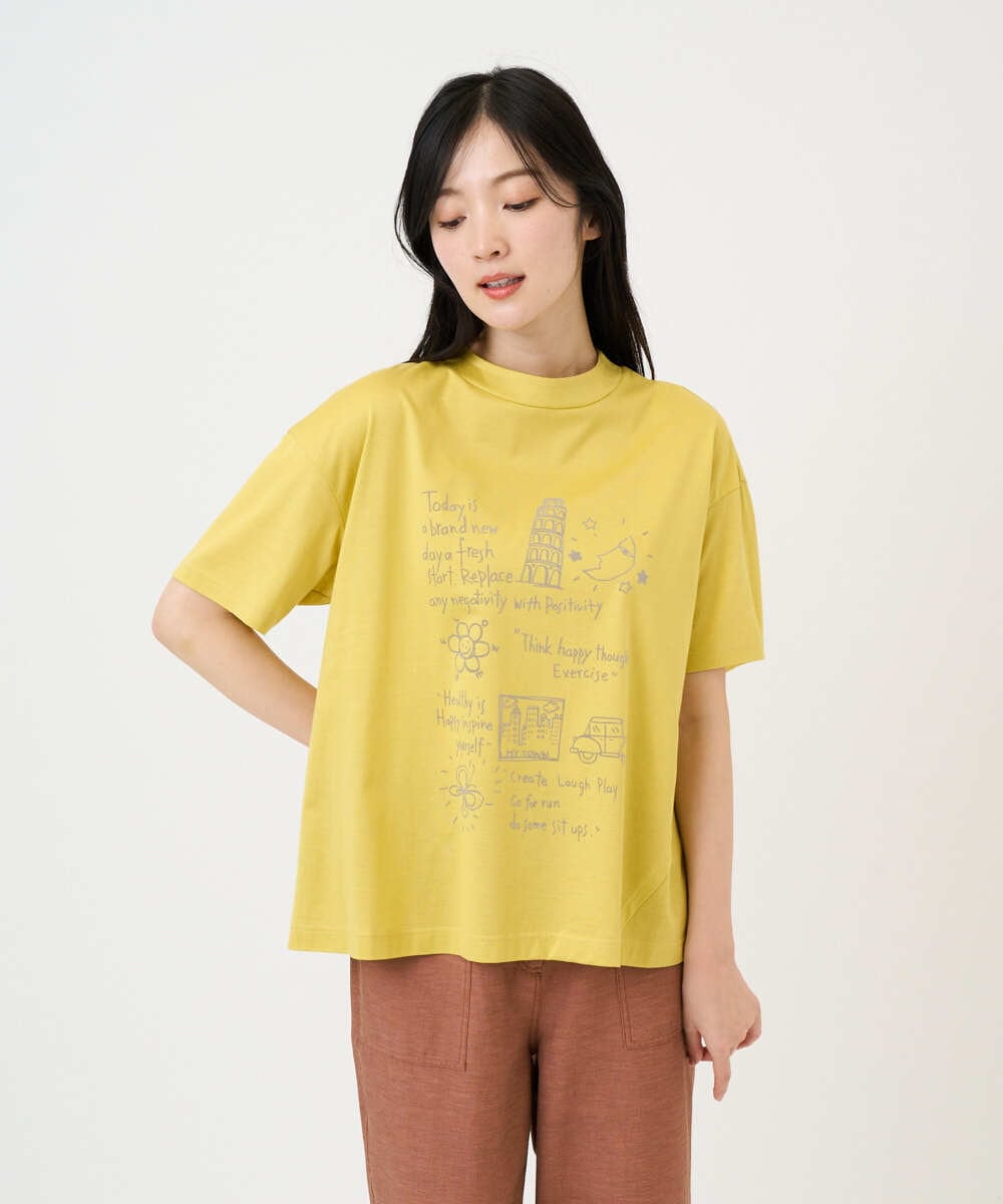 NGKGE42180 GIANNI LO GIUDICE(ジャンニ ロ ジュディチェ) [洗える・日本製]天竺シルケットカットソー イエロー