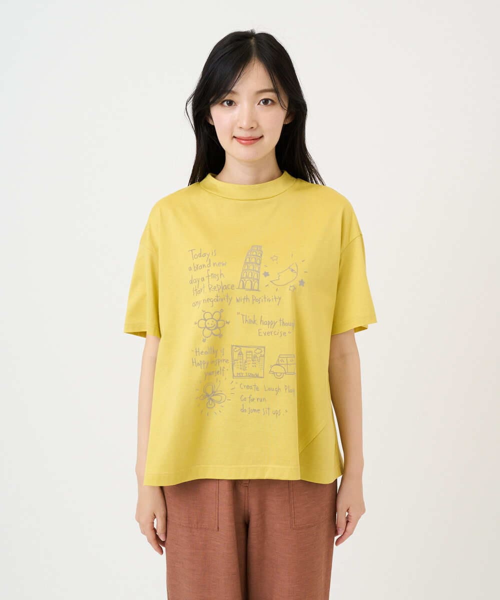 NGKGE42180 GIANNI LO GIUDICE(ジャンニ ロ ジュディチェ) [洗える・日本製]天竺シルケットカットソー イエロー