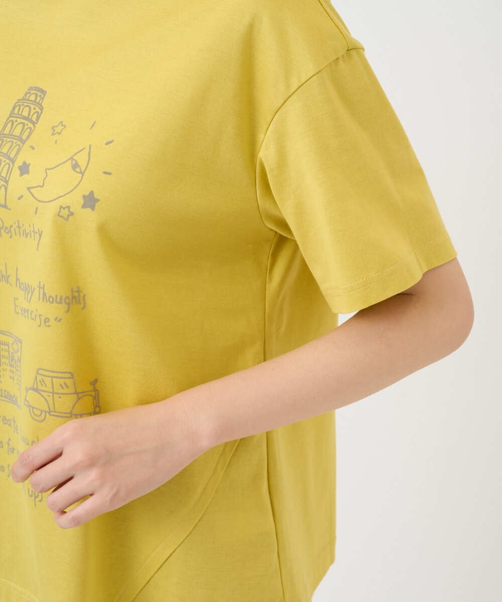 NGKGE42180 GIANNI LO GIUDICE(ジャンニ ロ ジュディチェ) [洗える・日本製]天竺シルケットカットソー イエロー