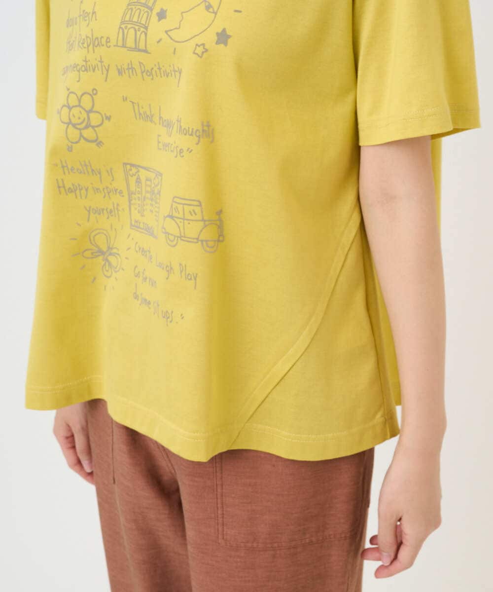 NGKGE42180 GIANNI LO GIUDICE(ジャンニ ロ ジュディチェ) [洗える・日本製]天竺シルケットカットソー イエロー